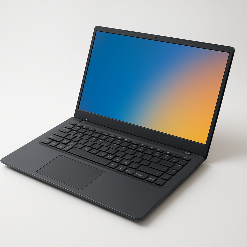 Usuário utilizando o ASUS Vivobook Go 15 para estudo e tarefas diárias