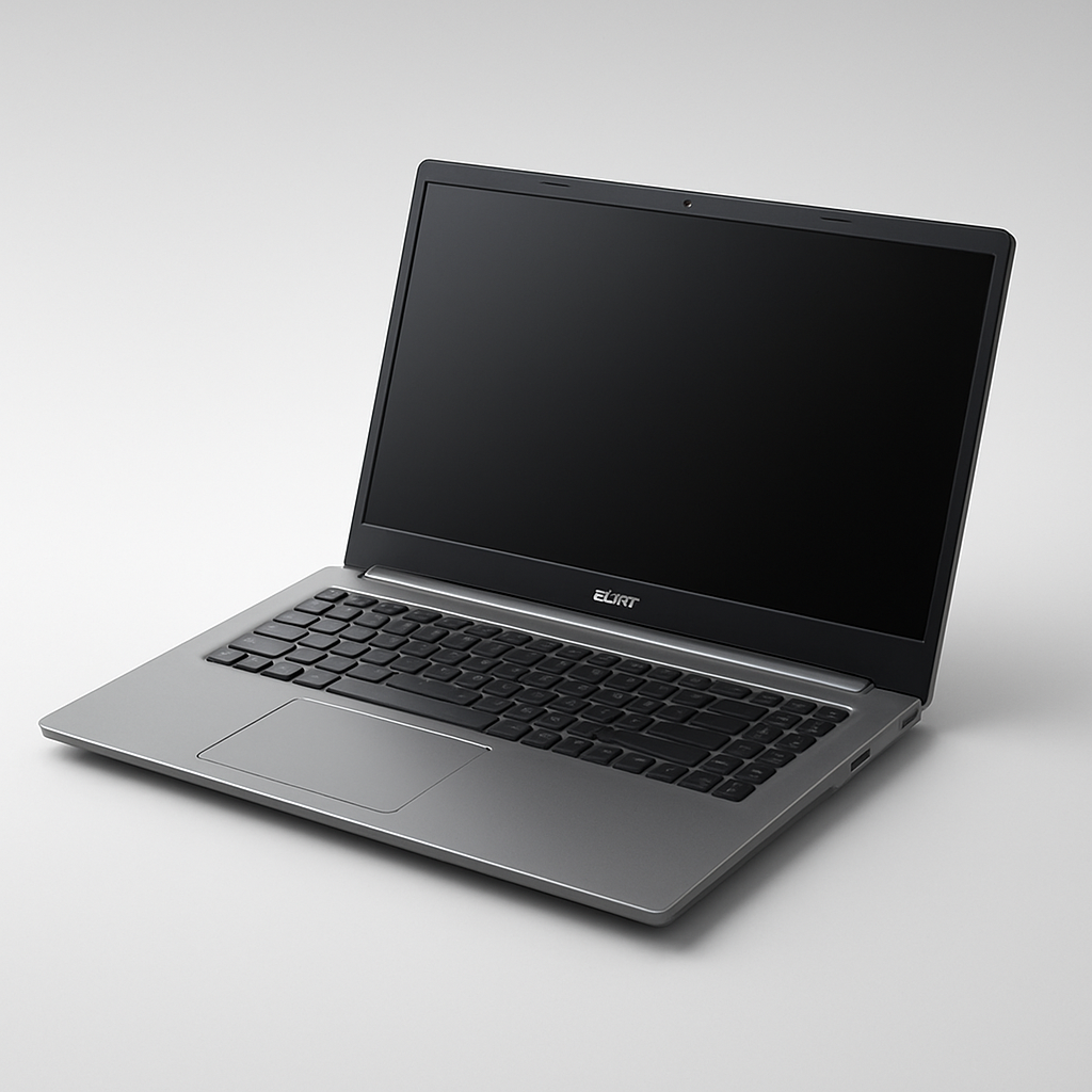 Notebook Acer Aspire 5 A515-54G-77RU em vista 3/4 sobre fundo claro, com tela mostrando ambiente Linux.