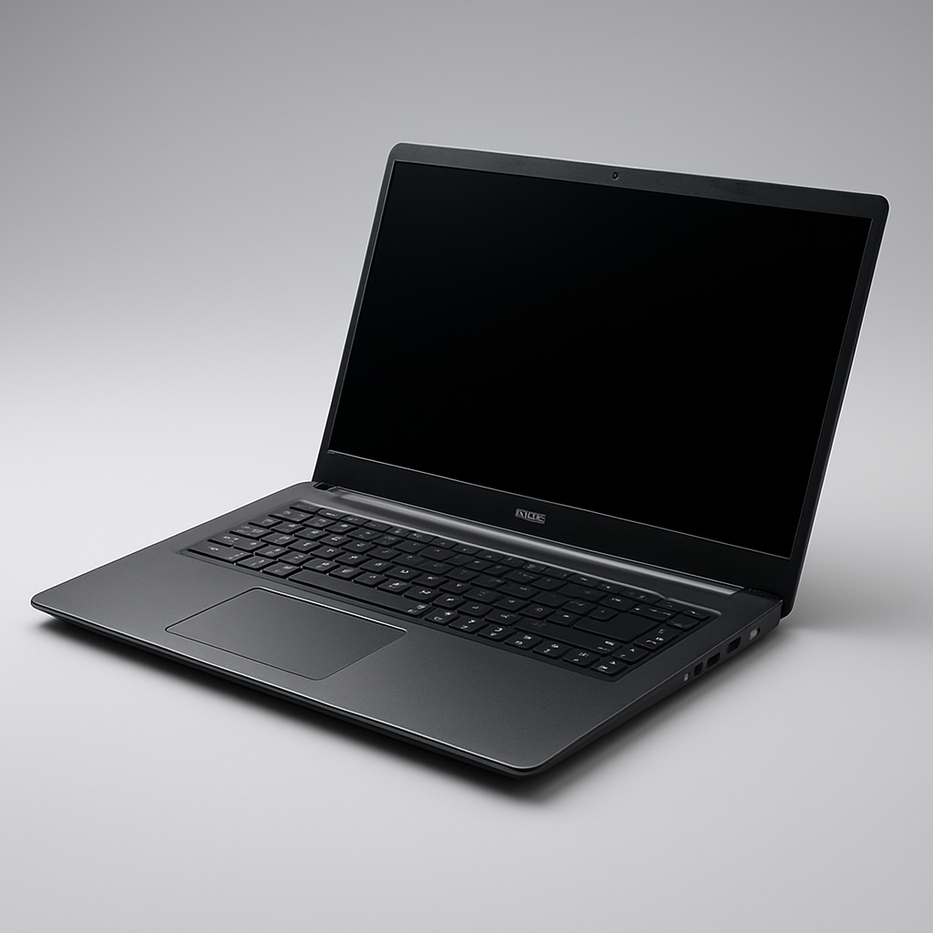 Detalhe do teclado e touchpad do Acer Aspire 5 A515-54G-77RU com parte da tela mostrando um terminal Linux.