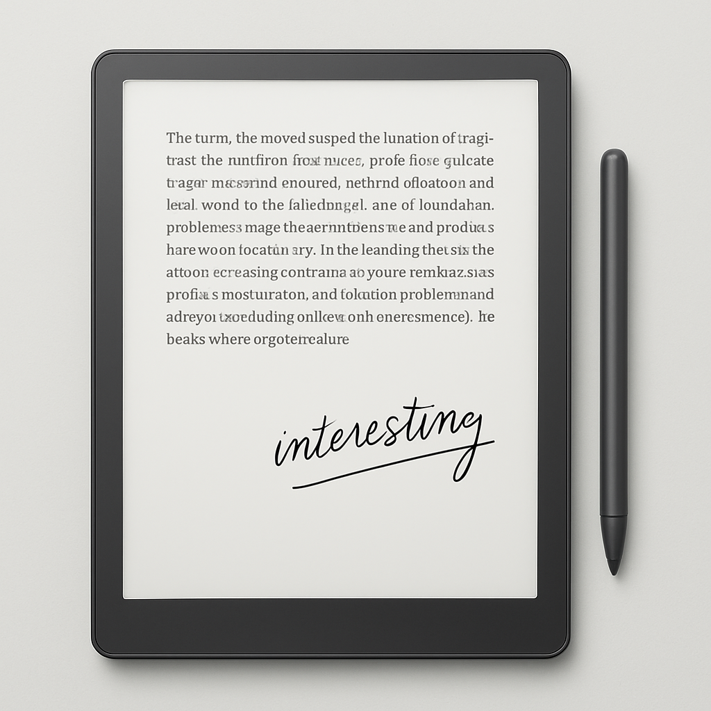 Anotações manuscritas no Kindle Scribe em documento na tela