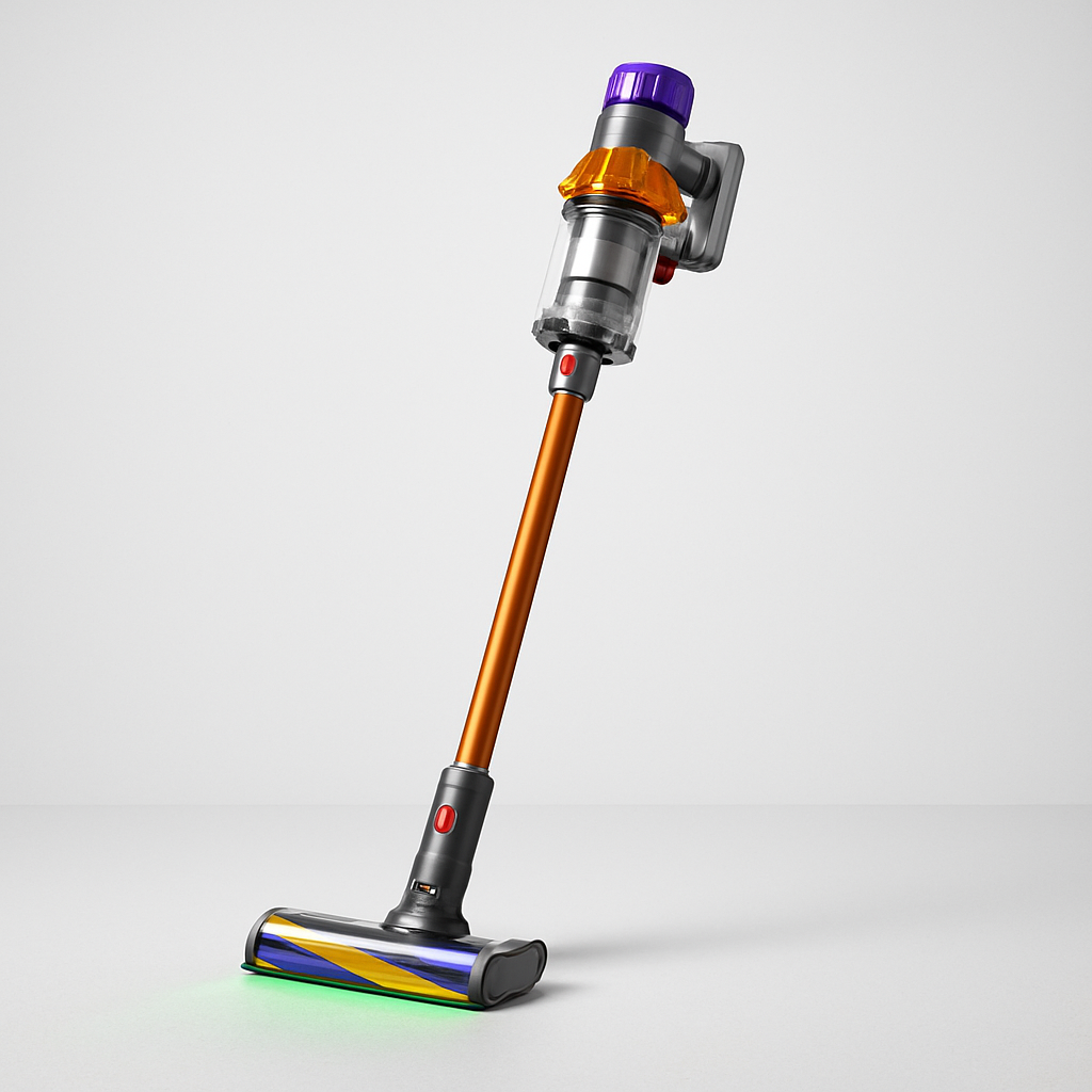 Tela LCD do Dyson V15 Detect exibindo contagem de partículas