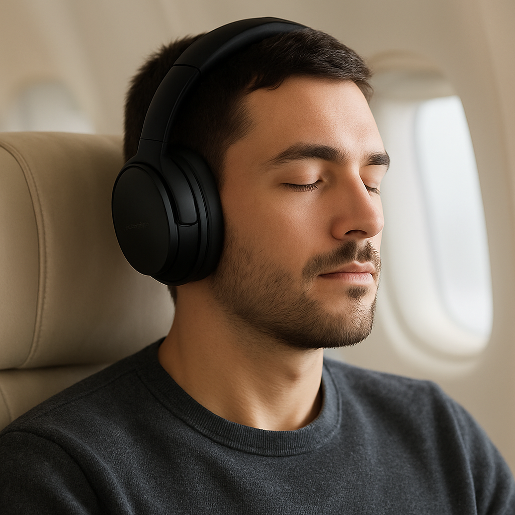 Bose QuietComfort Ultra Wireless (2ª geração) over‑ear em uso mostrando conforto e isolamento sonoro