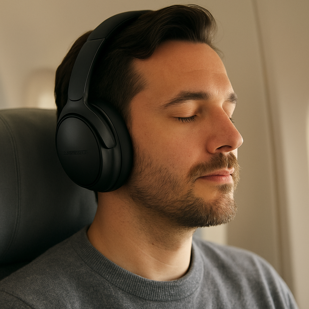 Detalhe do conector USB‑C e almofada do Bose QuietComfort Ultra Wireless