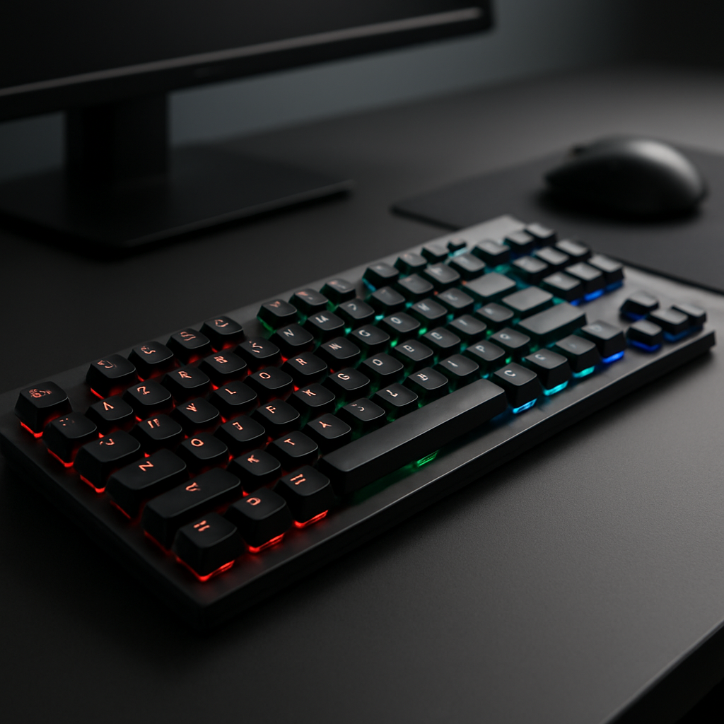 Close nas teclas do Logitech G915 X LIGHTSPEED TKL mostrando iluminação RGB LIGHTSYNC.