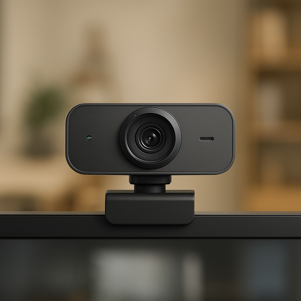 Exemplo de autoenquadramento da Logitech MX Brio 705 com apresentador em movimento