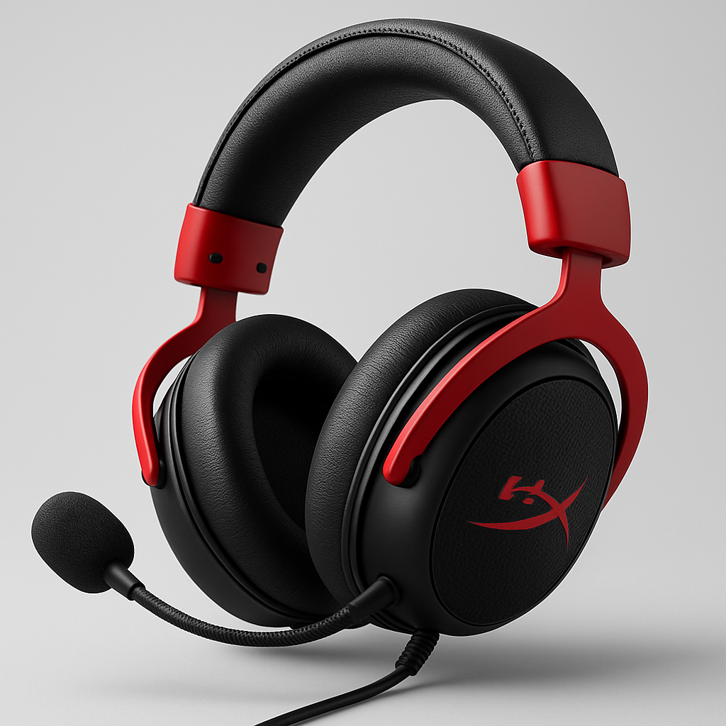 Close-up do earcup do HyperX Cloud III destacando driver angulado