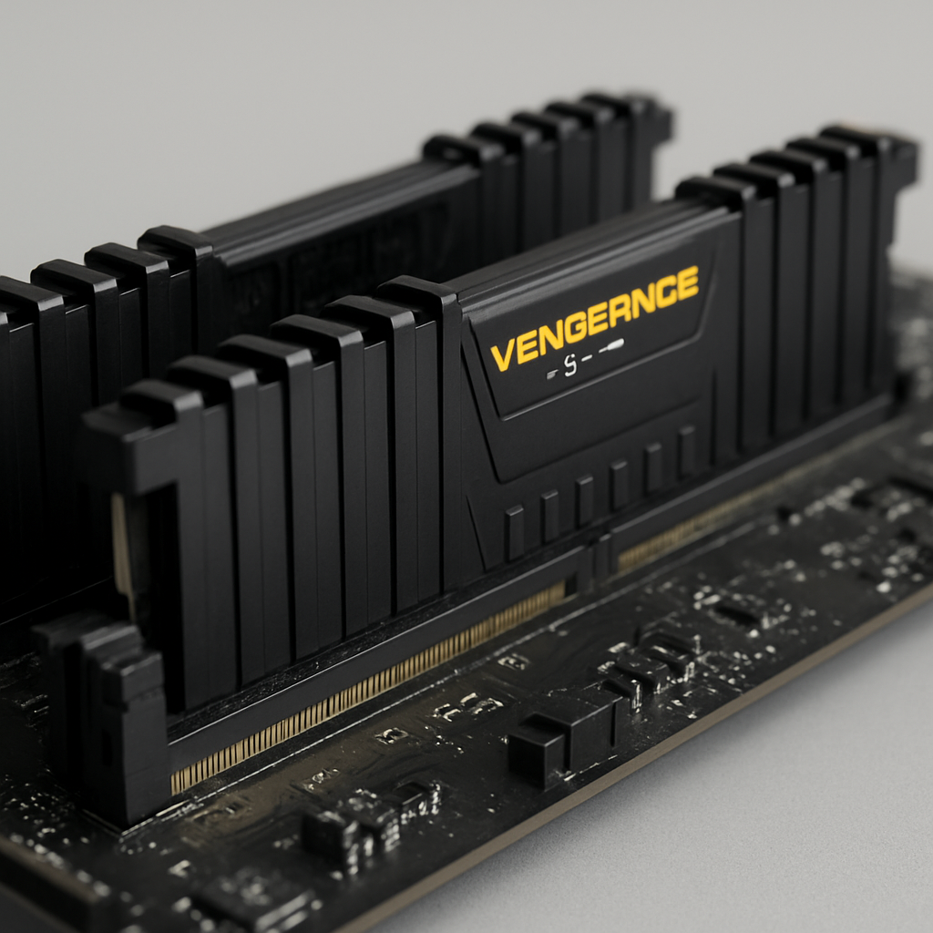 Kit Corsair Vengeance LPX 2x16GB instalado em slots DIMM dual‑channel