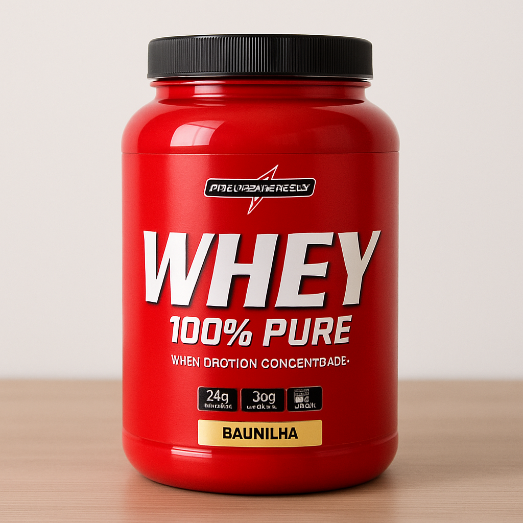 Close-up do painel nutricional do Integralmédica Whey 100% Pure 900 g mostrando proteína por porção e a lista de aminoácidos.